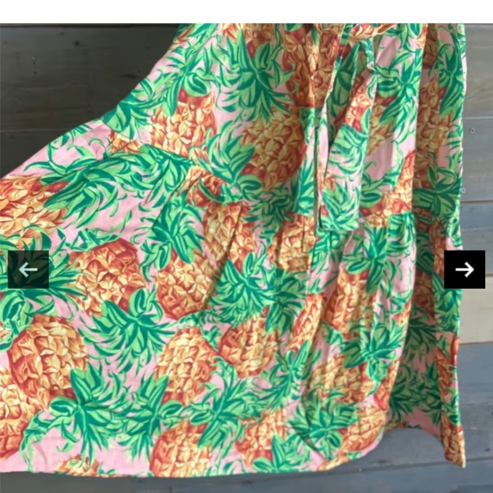 Farm Rio 🍍 Pineapple Garden Linen Midi Dress - Picture 6 of 12